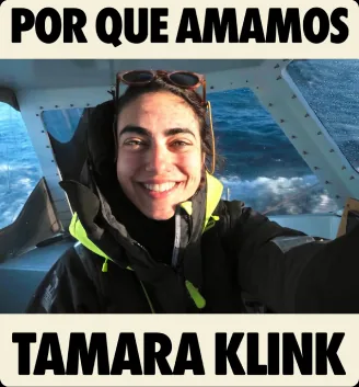 Tamara Klink a bordo de seu veleiro